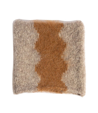 COAL COAL MENS LAMPSHADE RIBBON SQUARE BEANIE OFF WHITE/COFFEE 2027