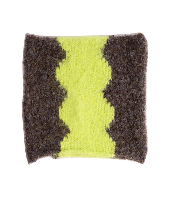 COAL MENS LAMPSHADE RIBBON SQUARE BEANIE GREY/FLUORO 2027