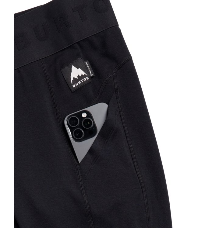 BURTON WOMENS MERINO MIDWEIGHT BASE LAYER PANTS TRUE BLACK 2027