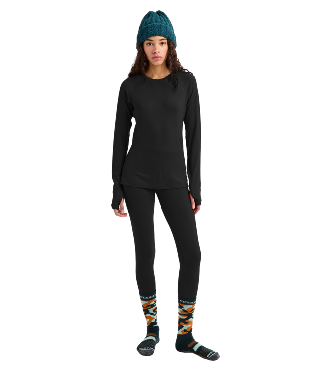 BURTON WOMENS MERINO MIDWEIGHT BASE LAYER CREW TRUE BLACK 2027