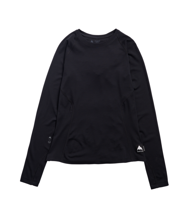 BURTON WOMENS MERINO MIDWEIGHT BASE LAYER CREW TRUE BLACK 2027