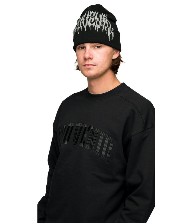 SOUVENIR DIRTY CUFF BEANIE BLACK BLACK 2027