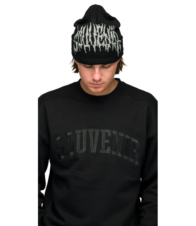 SOUVENIR DIRTY CUFF BEANIE BLACK BLACK 2027