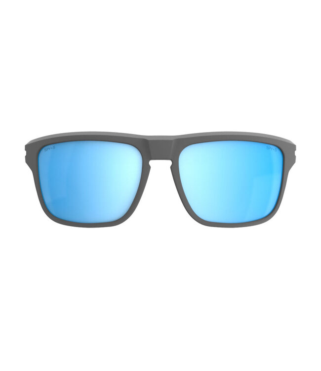 SPY REGION MATTE GRAY SUNGLASSES w/ HAPPY BOOST ICE BLUE MIRROR POLAR
