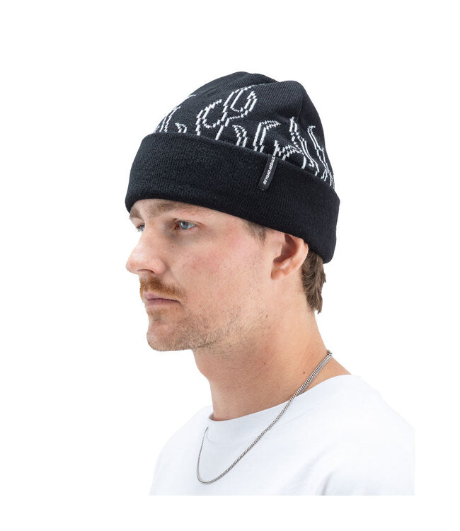 BEYOND MEDALS MENS 00S FLAME BEANIE BLACK 2027