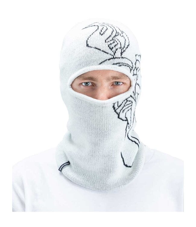 BEYOND MEDALS MENS JACQUARD KNIT BALACLAVA ANGEL WHITE 2027
