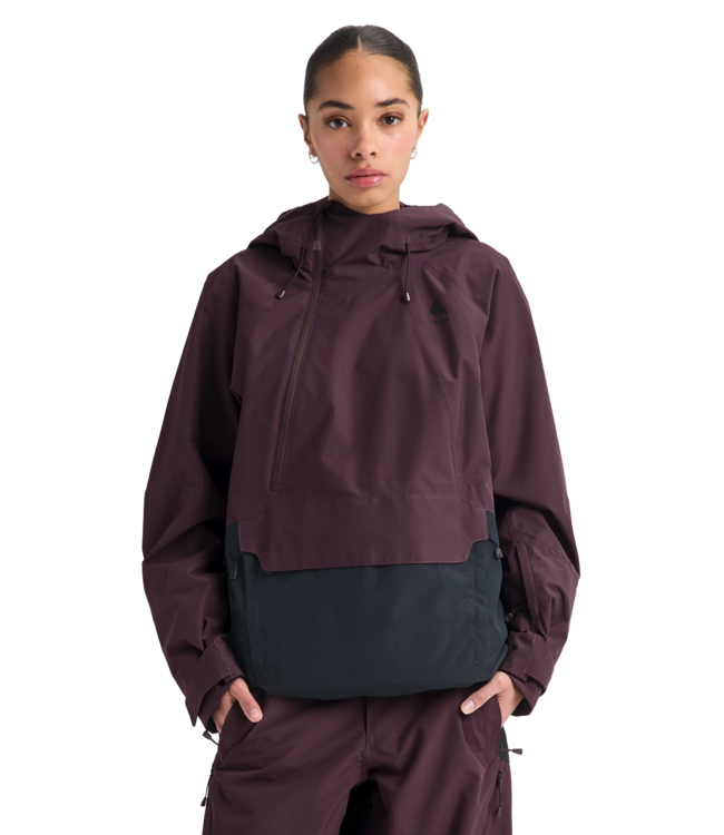 BURTON WOMENS RESERVE RELAX ANORAK JACKET BEAR HUG BROWN TRUE BLACK 2027