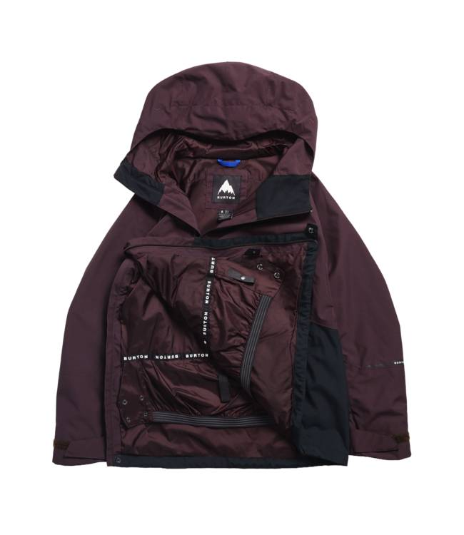BURTON WOMENS RESERVE RELAX ANORAK JACKET BEAR HUG BROWN TRUE BLACK 2027