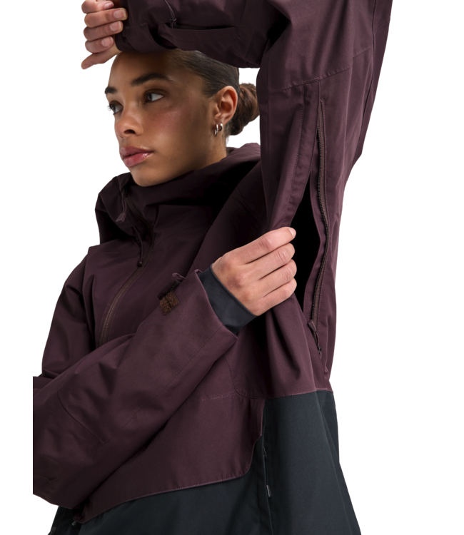 BURTON WOMENS RESERVE RELAX ANORAK JACKET BEAR HUG BROWN/TRUE BLACK 2027