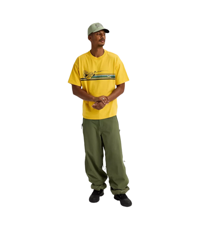 BURTON MENS 50/50 90'S SHORT SLEEVE TEE THIRTEEN YELLOW