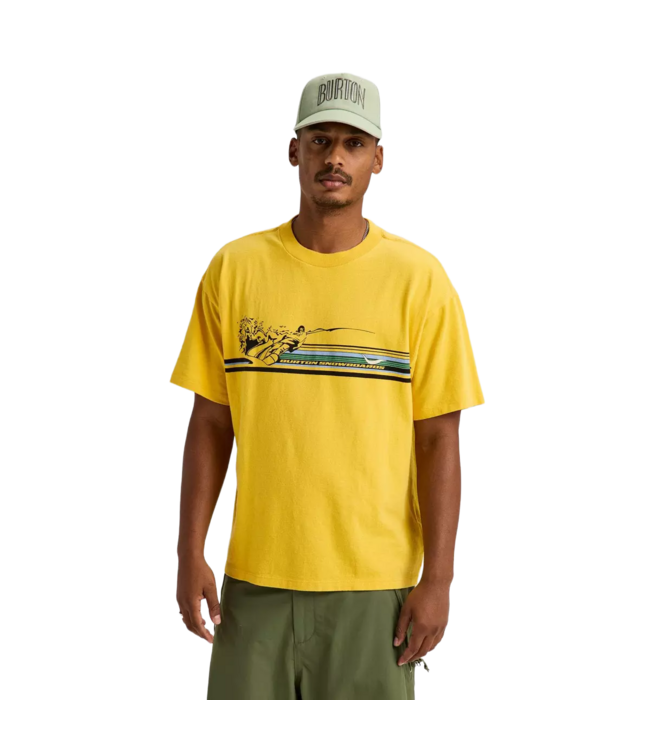 BURTON MENS 50/50 90'S SHORT SLEEVE TEE THIRTEEN YELLOW