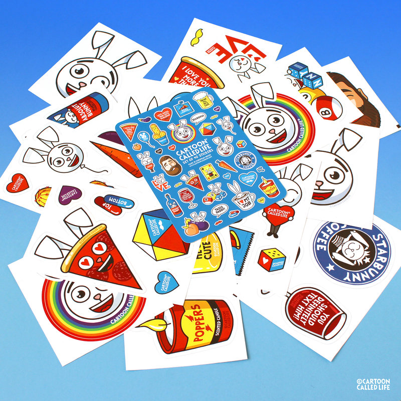 Cartoon Called Life Set of 40 Stickers