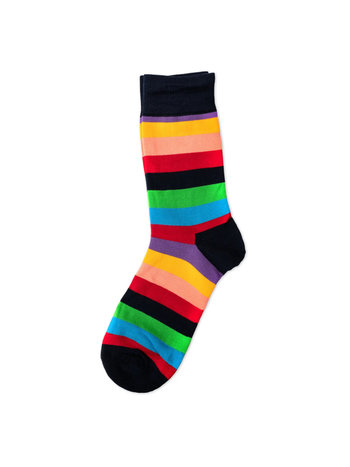 TopSocks Rainbow Socks with Black heel