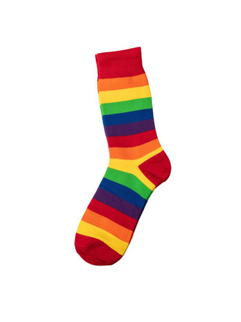TopSocks Rainbow Socks with Red heel