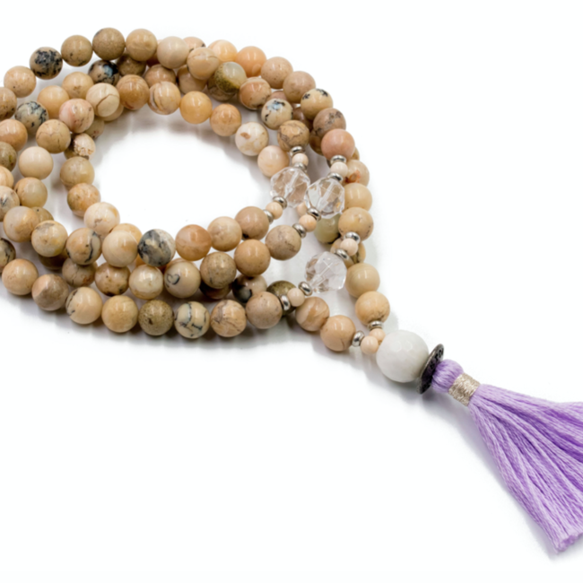 Live with Passion Mala - Silver & Sage