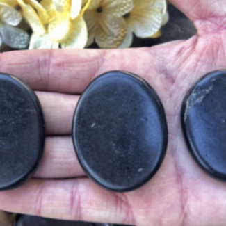 Shungite Worry (Thumb Fidget Relaxation Pocket) Stones - Medium Oval