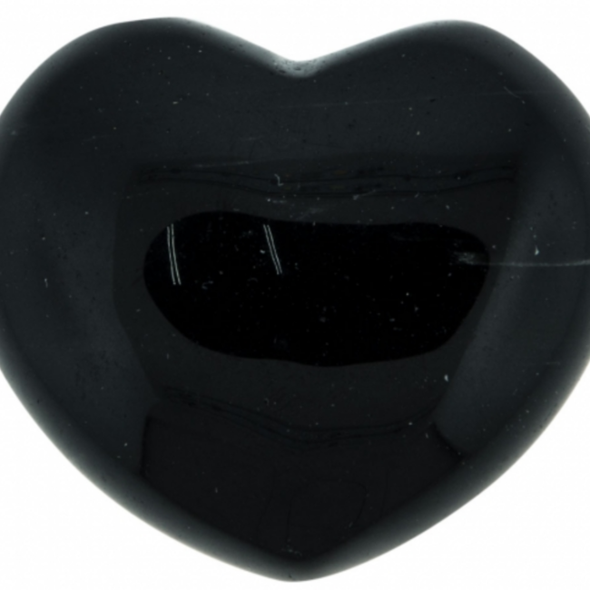 Black Obsidian Puffy Hearts - Medium