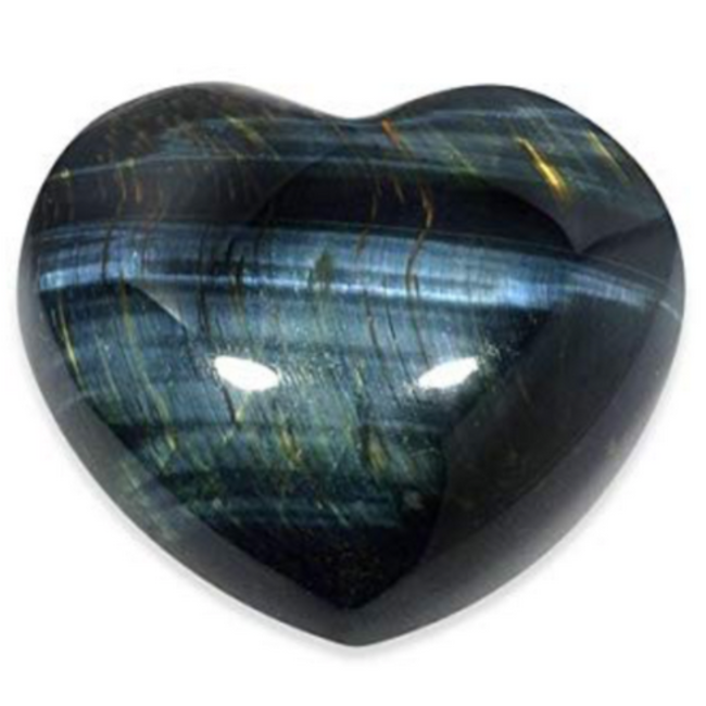 Blue Tigers Eye (Hawks Eye) Puffy Heart