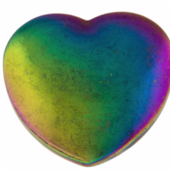 Rainbow Hematite Heart-Large