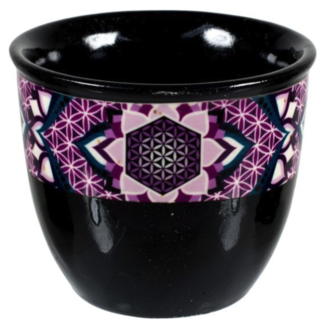 Ceramic Smudge Pot- Flower of Life - Large