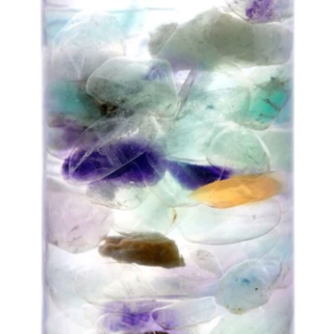 Organic Essential Oil Roller Roll On - Intuition (Lavender & Patchouli) Rainbow Fluorite .5oz-Earth's Elements