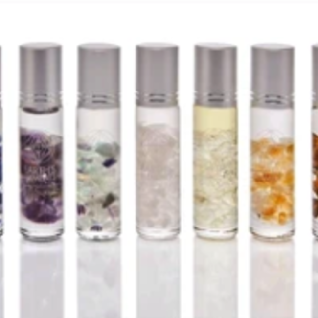 Organic Essential Oil Roller Roll On - Protection (Palo Santo & Frankincense) Gold Tigers Eye .5oz-Earth's Elements