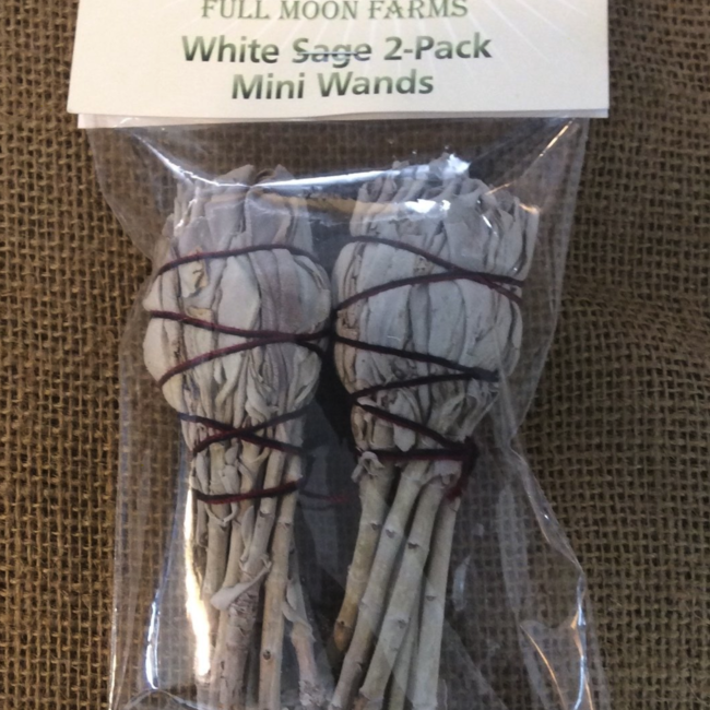White Sage Mini Smudge Stick- 2 Pack -Full Moon Farms