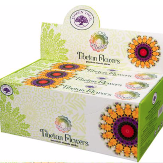 Tibetan Flowers Incense (Full Box) 12-12 Sticks/15g - Green Tree