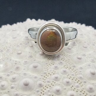 Fire Opal Ring - Size 6.5 - Sterling Silver Oval
