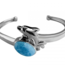 Larimar Cuff Bracelet-Dolphin Adjustable Sterling Silver