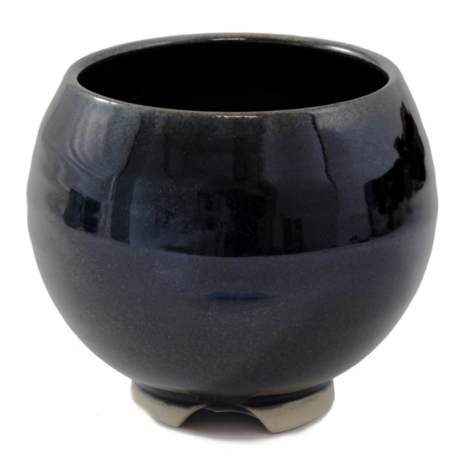 Incense Stick Burner Holder-Obsidian/Black Ceramic Bowl