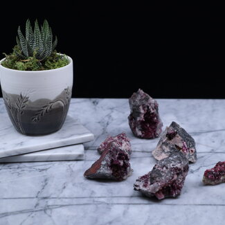 Erythrite (Red Cobalt Bloom) Clusters - Medium (1-2.5") Rough Raw Natural