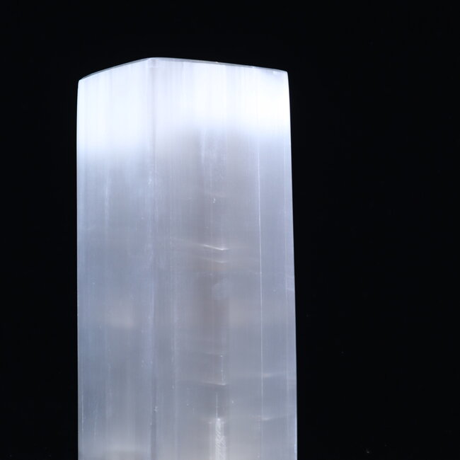 Selenite (Satin Spar Gypsum) Lamps Lights - 10" Polished Rectangular XL Extra Large (Cord & Bulb Included)