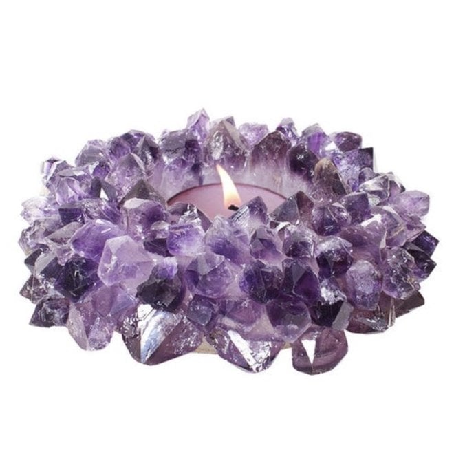 Amethyst Crystal Planter/Candle - Large