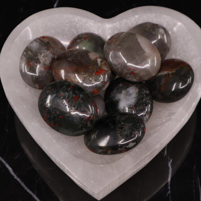 Bloodstone Heliotrope Palm Pillow Pocket Stone