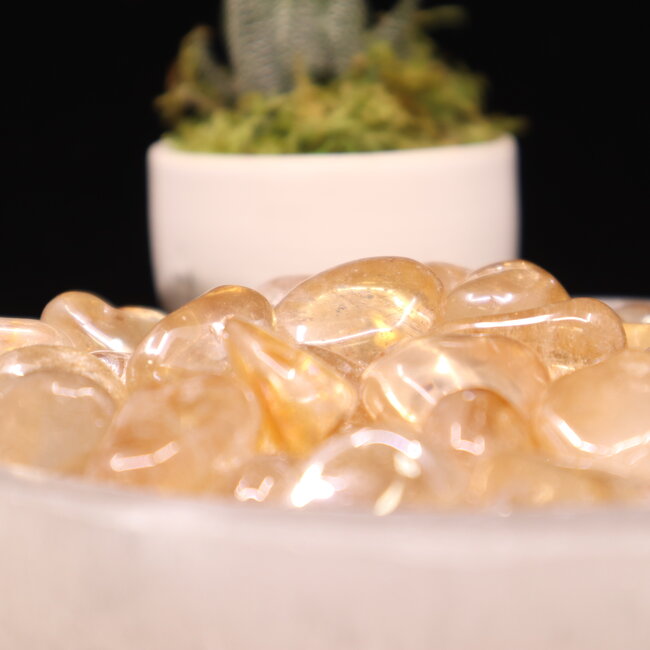 Orange (Sunset) Aura Clear (Crystal) Quartz - Tumbled