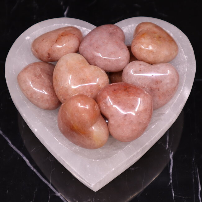 Strawberry Quartz (Red Guava) Puffy Hearts - Medium