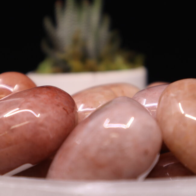 Strawberry Quartz (Red Guava) Puffy Hearts - Medium