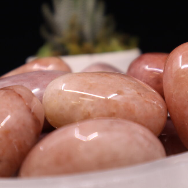 Strawberry Quartz (Red Guava) Puffy Hearts - Medium