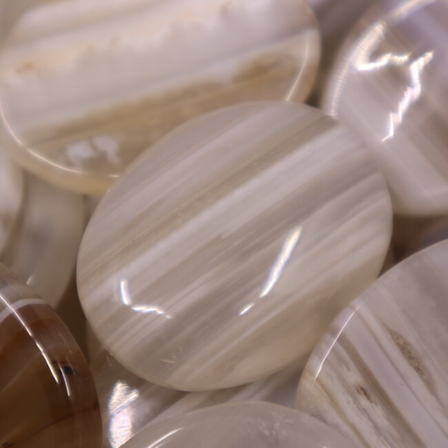 Banded Agate Worry (Thumb Fidget Relaxation Pocket) Stone - Medium Oval