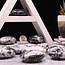 Black Tourmaline in Clear Quartz (Tourmalated Tourmalinated Rutilated Quartz) Palm Pillow Pocket Stone - XL Extra Large