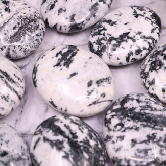 Black Tourmaline in Clear Quartz (Tourmalated Tourmalinated Rutilated Quartz) Palm Pillow Pocket Stone - XL Extra Large