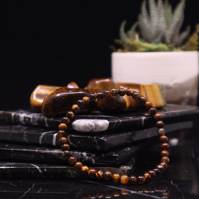 Gold Tigers Eye Bracelets - 4mm Mini