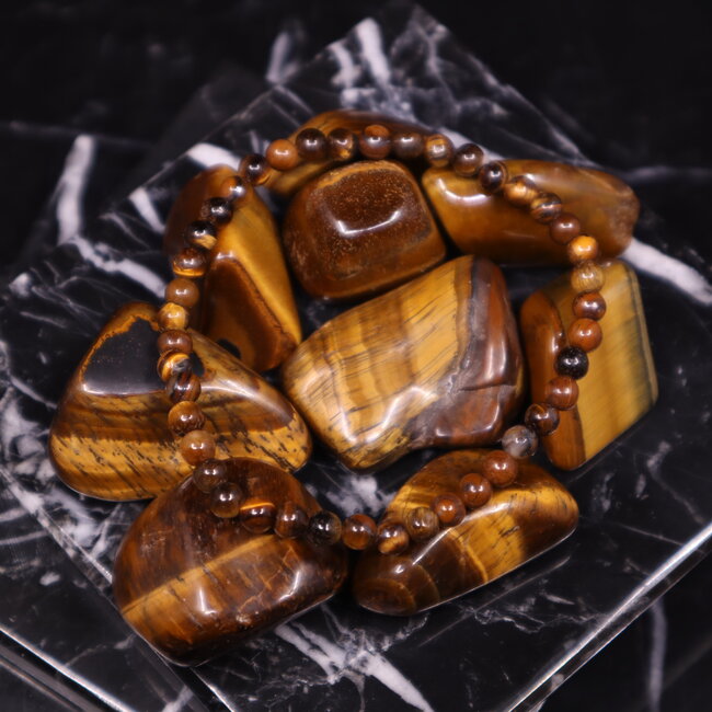 Gold Tigers Eye Bracelets - 4mm Mini