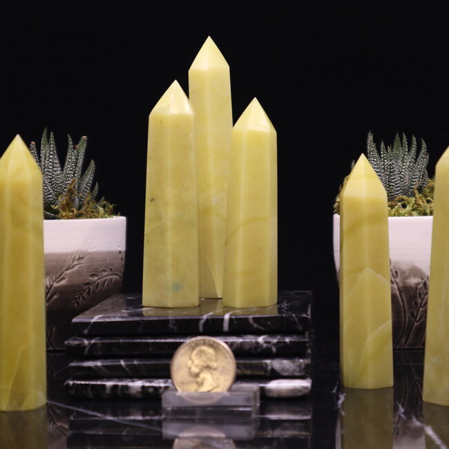 Lemon Yellow Jade Towers Point Generators - Medium (2-4")