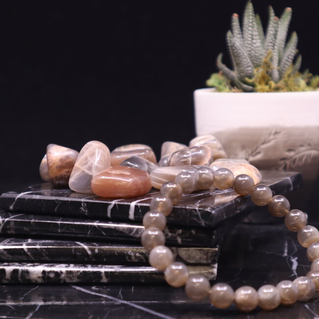 Black Moonstone Bracelets - 6 - 8mm