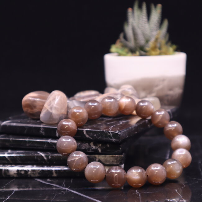 Black Moonstone Bracelets - 9 - 10mm
