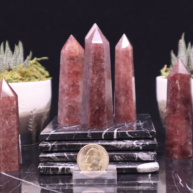Strawberry Quartz (Red Guava) Tower Point Generator - Medium (3-4")