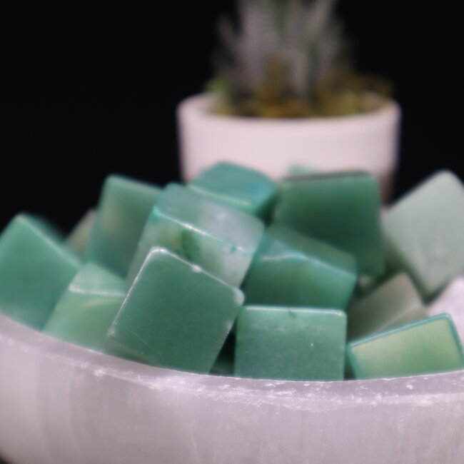 Green Aventurine Cubes 1"