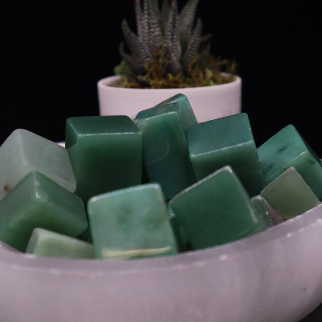Green Aventurine Cubes 1"